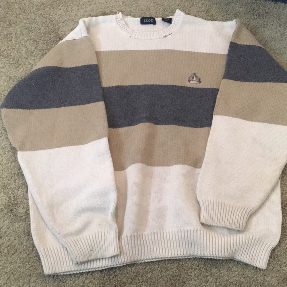 Izod Cream and Tan Sweater